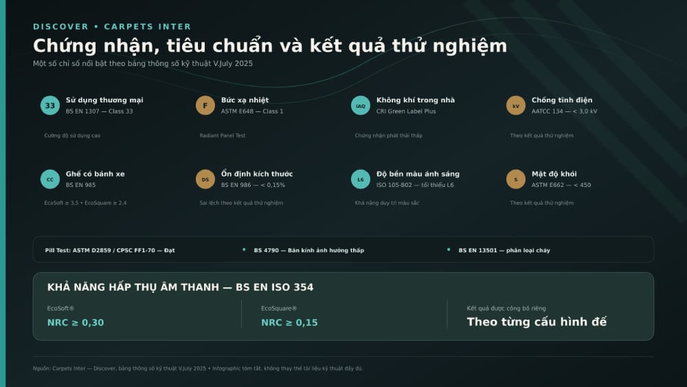 Chứng nhận, tiêu chuẩn và kết quả thử nghiệm nổi bật của Discover 2