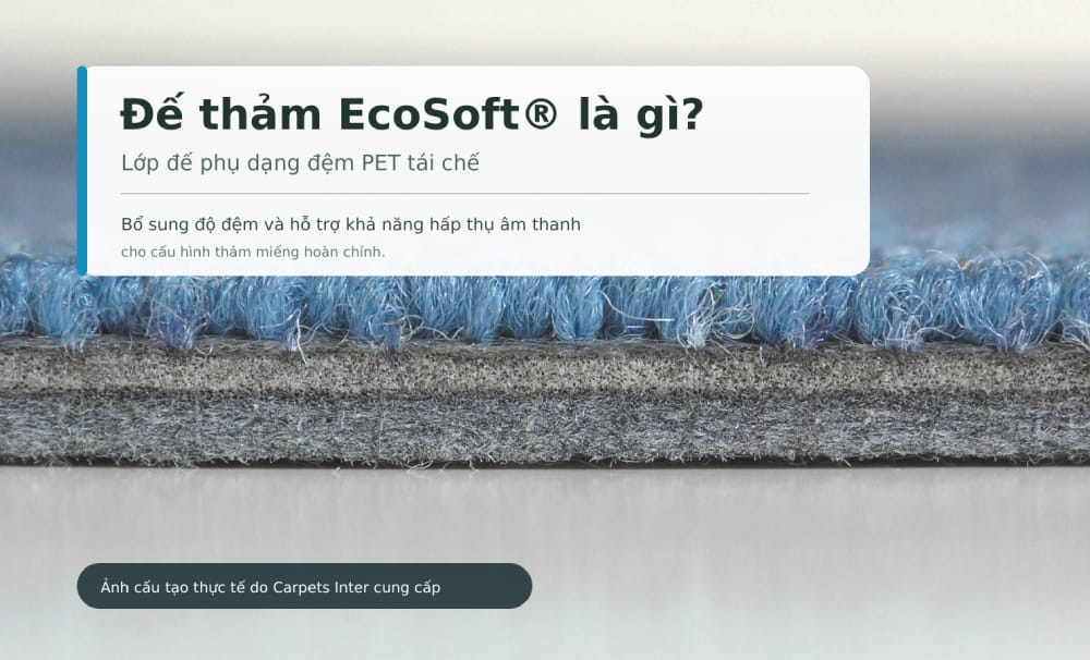 Cấu tạo lớp đế đệm EcoSoft bằng sợi PET tái chế